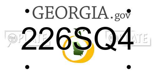 226SQ4 Georgia License Plate