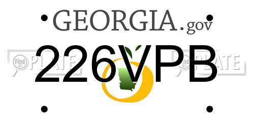 226VPB Georgia License Plate