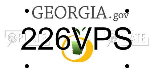 226VPS Georgia License Plate