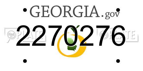 2270276 Georgia License Plate