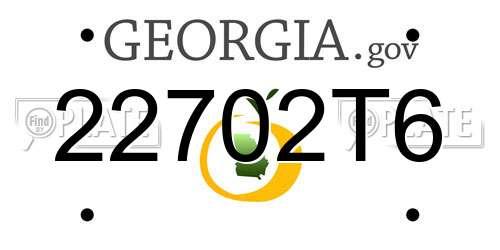 22702T6 Georgia License Plate