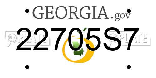 22705S7 Georgia License Plate