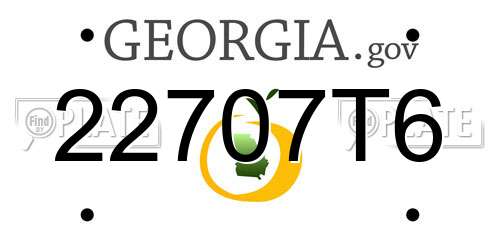 22707T6 Georgia License Plate