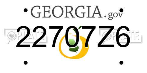 22707Z6 Georgia License Plate