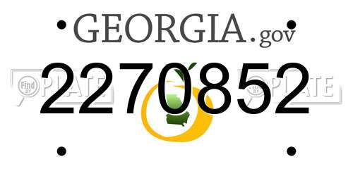 2270852 Georgia License Plate