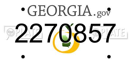 2270857 Georgia License Plate