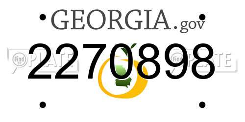2270898 Georgia License Plate