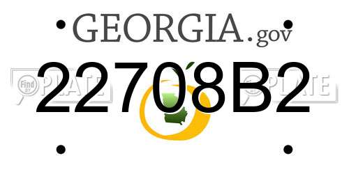 22708B2 Georgia License Plate