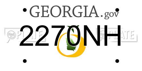 2270NH Georgia License Plate