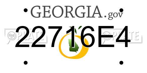 22716E4 Georgia License Plate