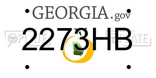 2273HB Georgia License Plate