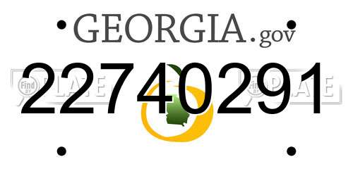 22740291 Georgia License Plate