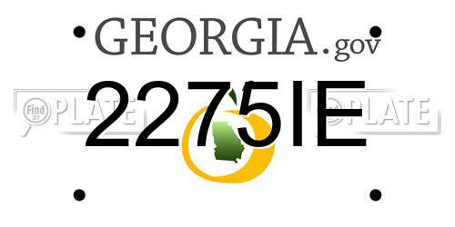 2275IE Georgia License Plate