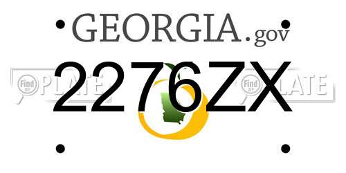 2276ZX Georgia License Plate