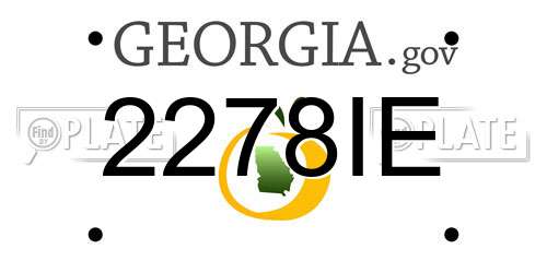 2278IE Georgia License Plate