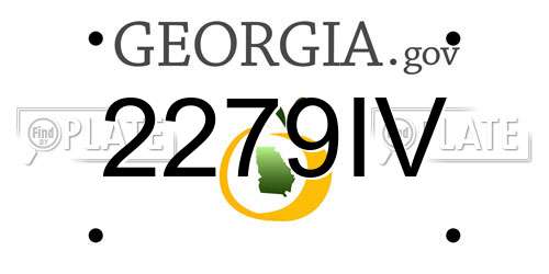 2279IV Georgia License Plate