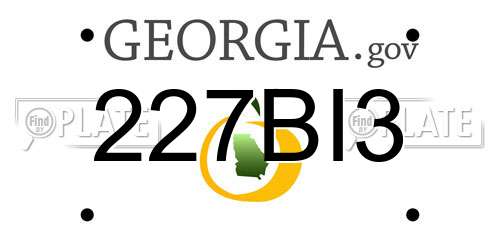 227BI3 Georgia License Plate