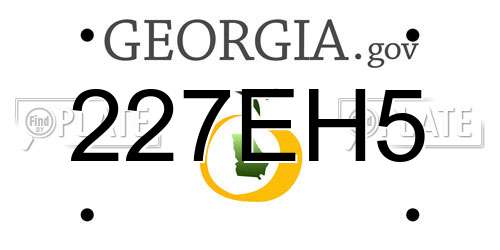 227EH5 Georgia License Plate