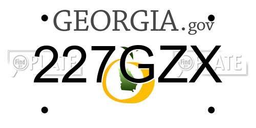 227GZX Georgia License Plate