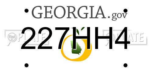 227HH4 Georgia License Plate