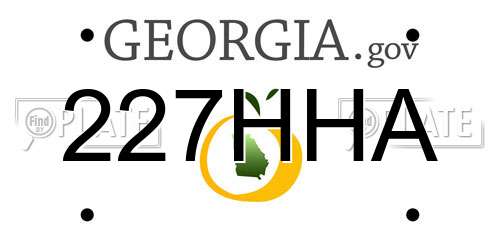 227HHA Georgia License Plate