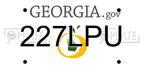 227LPU Georgia License Plate