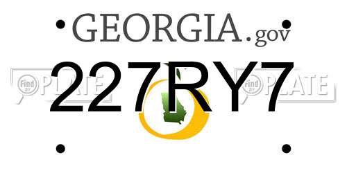 227RY7 Georgia License Plate