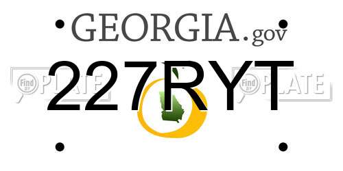 227RYT Georgia License Plate