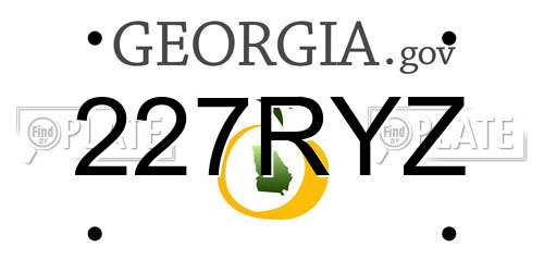227RYZ Georgia License Plate