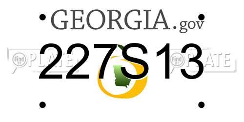 227S13 Georgia License Plate