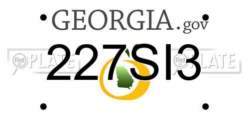 227SI3 Georgia License Plate