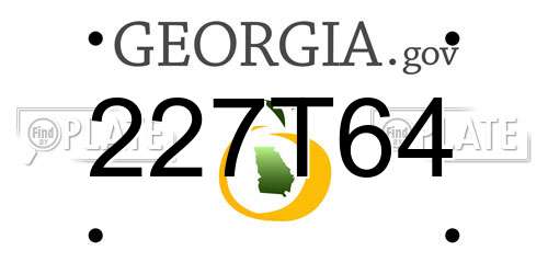 227T64 Georgia License Plate