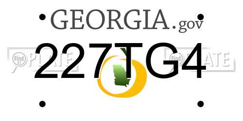 227TG4 Georgia License Plate