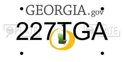 227TGA Georgia License Plate