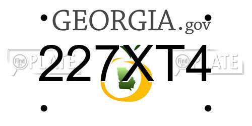 227XT4 Georgia License Plate