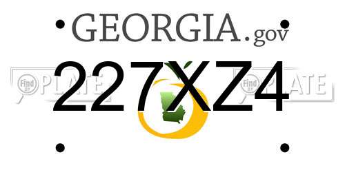 227XZ4 Georgia License Plate