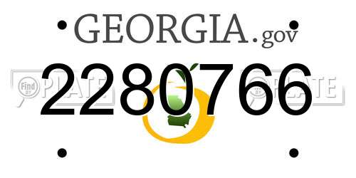 2280766 Georgia License Plate