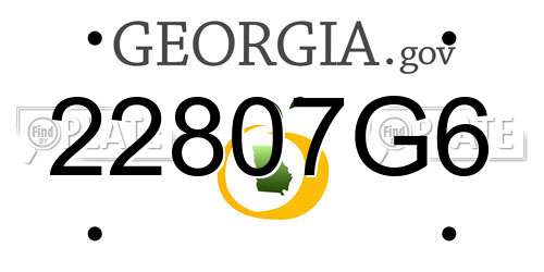 22807G6 Georgia License Plate
