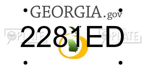 2281ED Georgia License Plate