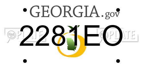 2281EO Georgia License Plate