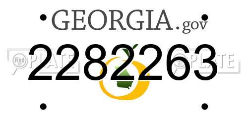 2282263 Georgia License Plate