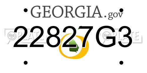 22827G3 Georgia License Plate