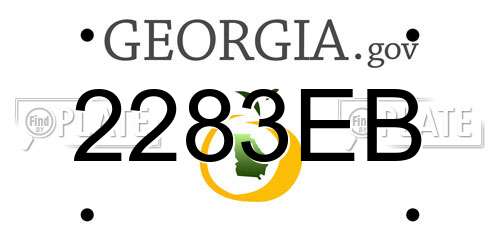 2283EB Georgia License Plate