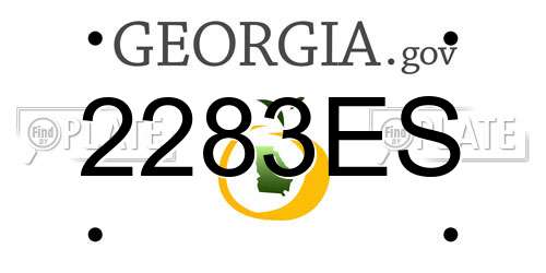 2283ES Georgia License Plate