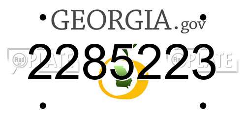 2285223 Georgia License Plate