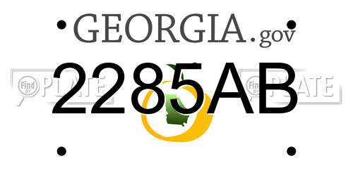2285AB Georgia License Plate