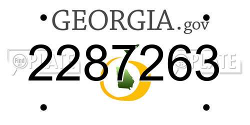 2287263 Georgia License Plate