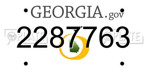 2287763 Georgia License Plate
