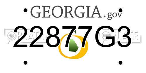 22877G3 Georgia License Plate