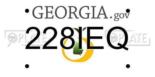 228IEQ Georgia License Plate